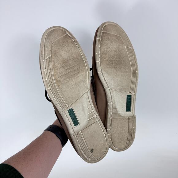 L.L.Bean Handsewn Camp Moccasins Men\'s 12 Brown Leather Comfort Slip-On Shoes